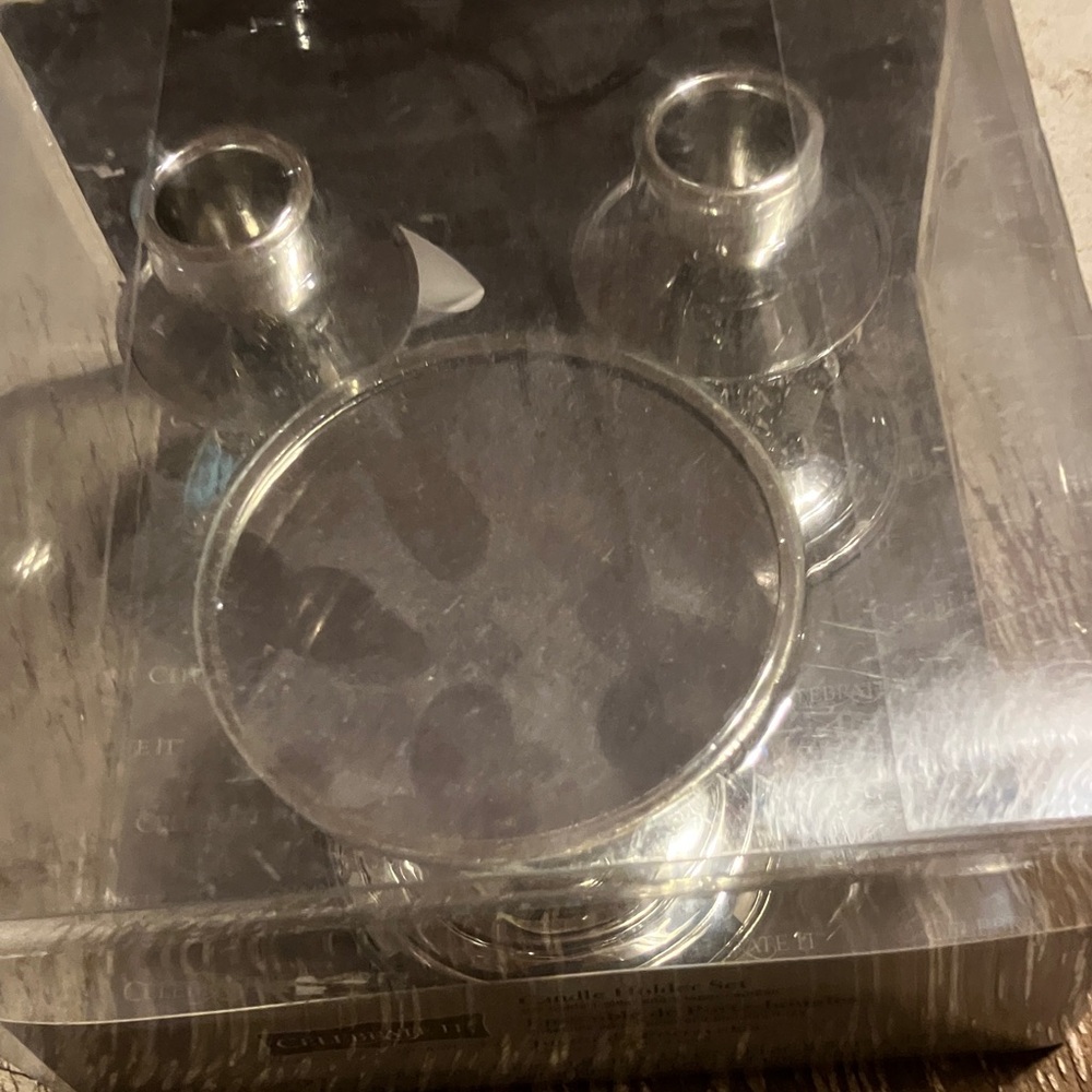 Celebrate It Silver Candle Holders Set